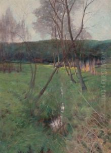 Trees Along A Creek by Edward Frederick Ertz