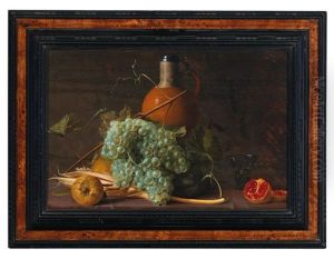 Still Life Of Fruit With A Stoneware Jug by Jacob Foppens Van Es: