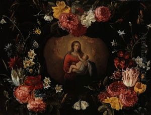 Madonna In Blumenkranz (in Collab. W/hendrik Van Balen) by Jacob Fopsen van Es