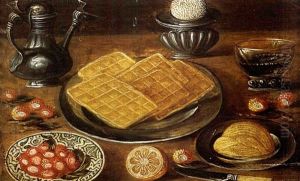 Nature Morte Aux Plats De Gaufres Et De Fraises Nature Morte Aux Plats De Gaufres Et De Fraises