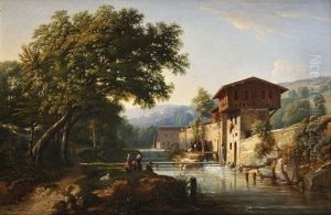 Le Moulin Au Pied Des Montagnes by Raymond-Noel Esbrat