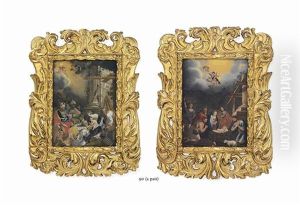 Adoration Of The Magi; Adoration Of The Shepherds (pair) by Joan Petrus von Esch