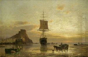 Blick Auf Mont Orgueil Castle Auf Jersey Mit Hafeneinfahrt In Der Abendsonne Blick Auf Mont Orgueil Castle Auf Jersey Mit Hafeneinfahrt In Der Abendsonne