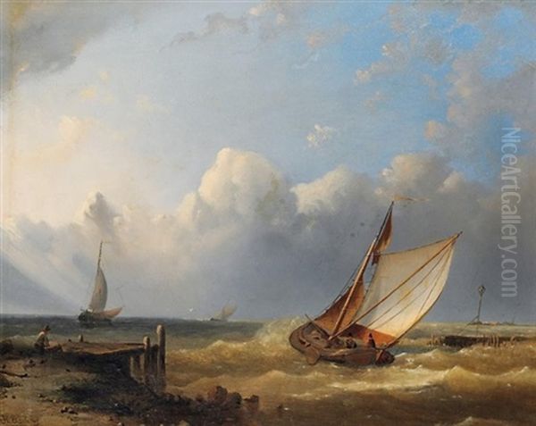 Segelboote Bei Steifer Brise Vor Der Kuste - view 1