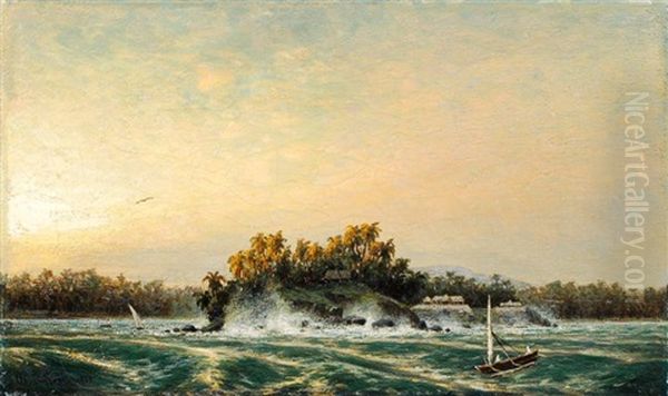 Sudseelandschaft Mit Fischerboot - view 1