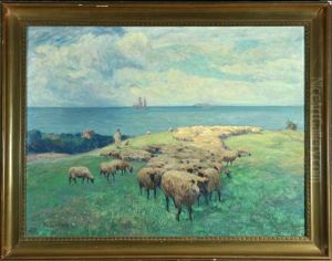 Schafweide Am Meer by Richard Hermann Eschke