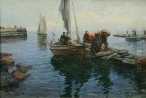 In The Fishing Port by Richard Hermann Eschke