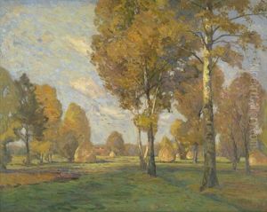Herbstliche Landschaft Im Spreewald by Richard Hermann Eschke