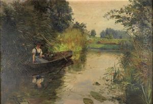 Motiv Aus Dem Spreewald by Richard Hermann Eschke