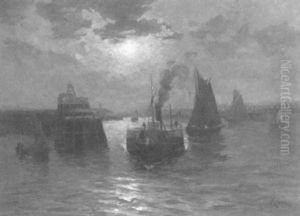 Hafeneinfahrt In Ostende by Richard Hermann Eschke