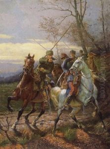 Berittene Husaren Stellen Einen Franzosischen Kundschafter by Elmar von Eschwege