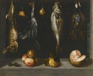 Still Life With Game And Fruits by Alonso De Escobar