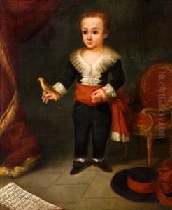 Portrait Of Francisco De Paula Navia Y Velasquez As A Child Holding A Pet Bird
