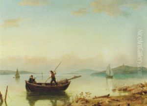 Kustlandskap Med Batar - Sommarkvall