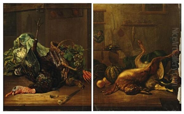 Nature Morte Au Lievre Mort(+ Nature Morte Au Dindon Mort Et Legumes; Pair) - view 1