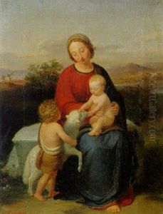 Madonna Mit Kind Und Dem Johannesknaben Vor Weiter Landschaft Madonna Mit Kind Und Dem Johannesknaben Vor Weiter Landschaft