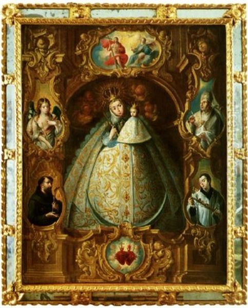 Virgin De La Merced Con Santos - view 1