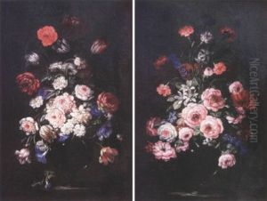Bouquet De Fleurs Sur Un Entablement