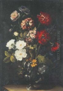 Fleurs Dans Un Vase En Verre by Benito Espinos