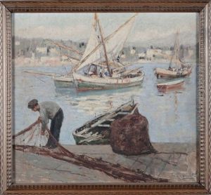 Barche Con Velieri by Cesare Esposito