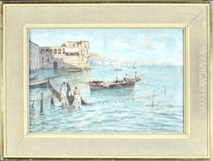 Fischer Im Hafen Beim Einholen Der Netze by Gaetano Esposito