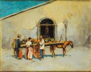 Scena Di Vita Contadina (+ Another; Pair) by Gaetano Esposito