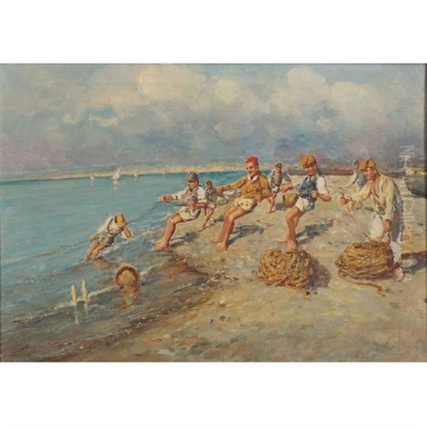Fisherman Pulling Ashore - view 1