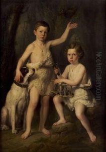 Portraits De Raimondo Roberto Et Fernando Jose Fils De S.a.r., L'infante Dona Josepha Fernanda De Bourbon by Antonio Maria Esquivel Suarez de Urbina