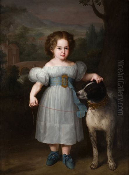 Retrato De Nina Con Perro - view 1