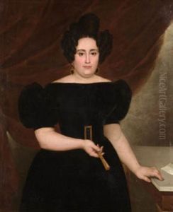 Retrato De Dama De Negro by Antonio Maria Esquivel Suarez de Urbina