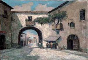 Puesto De Verduras En El Pueblo by Antonio Maria Esquivel Suarez de Urbina