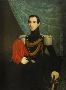Retrato De Caballero Joven Con Uniforme De Capitan De Infanteria by Antonio Maria Esquivel Suarez de Urbina
