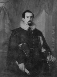 Portrait Of An Elegant Gentleman Holding A Document And A Saber