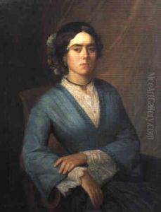 Dama Con Vestido Azul by Antonio Maria Esquivel Suarez de Urbina