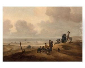 Retour De Peche Sur La Plage De Scheveningen by Jacob Esselens