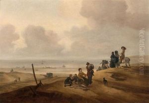 Retour De Peche Sur La Plage De Scheveningen by Jacob Esselens