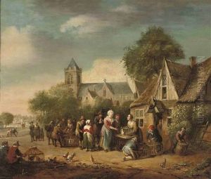 A Poultry Market Near An Inn by Cornelisz van Essen