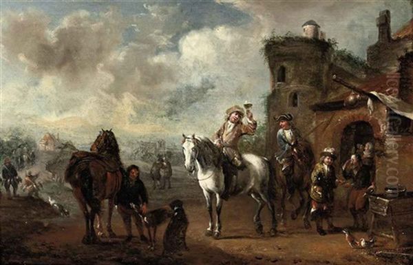 A Hunting Party Stopping At An Inn - view 1