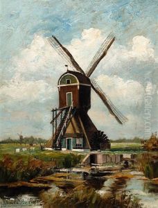 Mill By The Water by Jacoba Louise Stuiveling van Essen