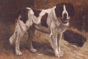 A Newfoundland In A Stable by Johannes Cornelis van Essen