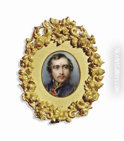 Prince George, 2nd Duke Of Cambridge (1819 - 1904), In Red Coat With Gold Collar, Wearing Blue Cloak And The Chain Of The Order Of The Garter - view 1