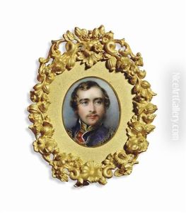 Prince George, 2nd Duke Of Cambridge (1819 - 1904), In Red Coat With Gold Collar, Wearing Blue Cloak And The Chain Of The Order Of The Garter Prince George, 2nd Duke Of Cambridge (1819 - 1904), In Red Coat With Gold Collar, Wearing Blue Cloak And The Chain Of The Order Of The Garter