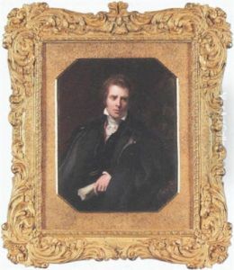Sir David Wilkie R.a. Wearing Black Cloak Over Green Coat With Black Collar, Black Waistcoat, Red Scarf And White Cravat, He Holds A Sheet Of Paper And Paintbrush Sir David Wilkie R.a. Wearing Black Cloak Over Green Coat With Black Collar, Black Waistcoat, Red Scarf And White Cravat, He Holds A Sheet Of Paper And Paintbrush