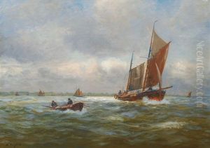 Fishing Cutters On The Elbe by Alexander Essfeld