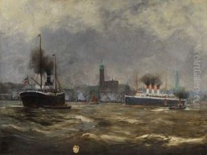 Vue D'un Port (hollande?) by Alexander Essfeld