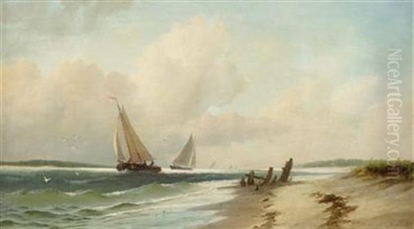 Coastal View With Boats - view 1