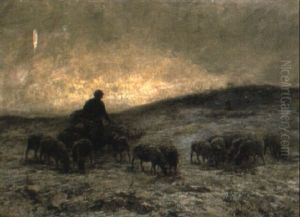 A Shepherdess With Her Flock A Shepherdess With Her Flock