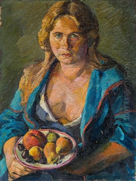Frau Des Kunstlers Mit Fruchtteller - view 1
