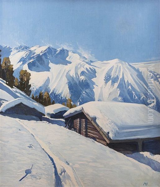 Almhutten Im Winter - view 1