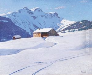 Winterlandscape (arlberg?) by Max (Ritter) von Esterle